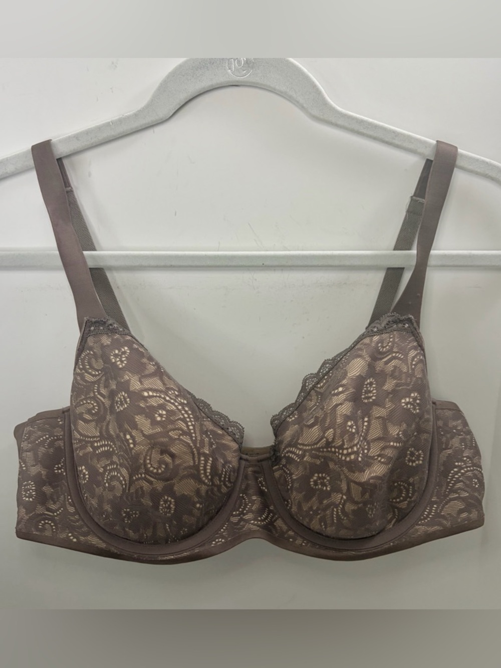 Soma Enticing Lift Full Coverage Lace Neutral Mocha Tan Bra 38B